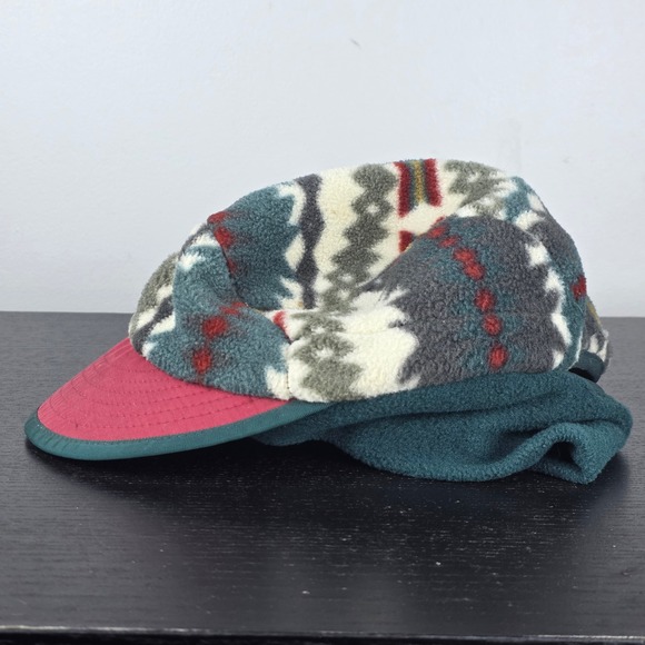Patagonia Synchilla USA Made Vintage Fleece Duckbill 5 Panel Hat Cap Retro Aztec - Picture 3 of 8